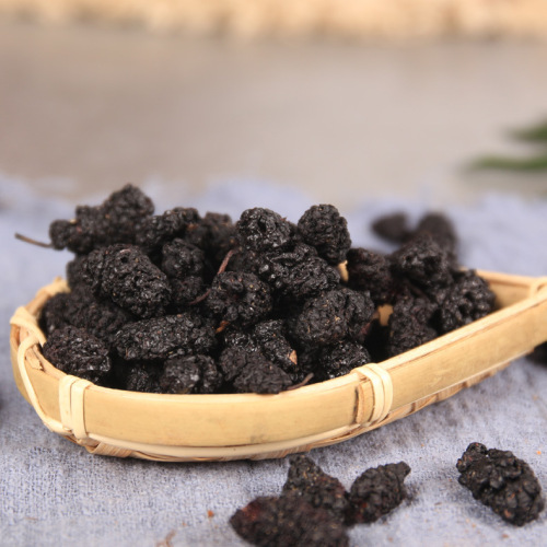 Wholesale black mulberry for medicinal and edible purposes, sourced from Sichuan with water washing, plump berries in large quantity, offering premium quality.