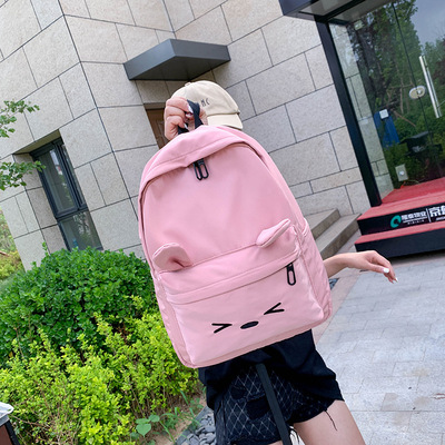 跨境2019新款帆布双肩包女 韩版时尚旅行背包 户外大容量学生书包|ru