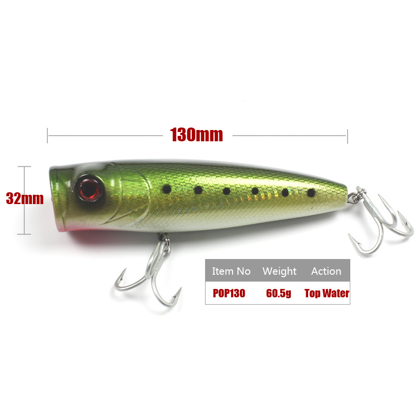 Big Popper Lures Hard Plastic Minnow Baits Fresh Water Bass Swimbait Tackle Gear