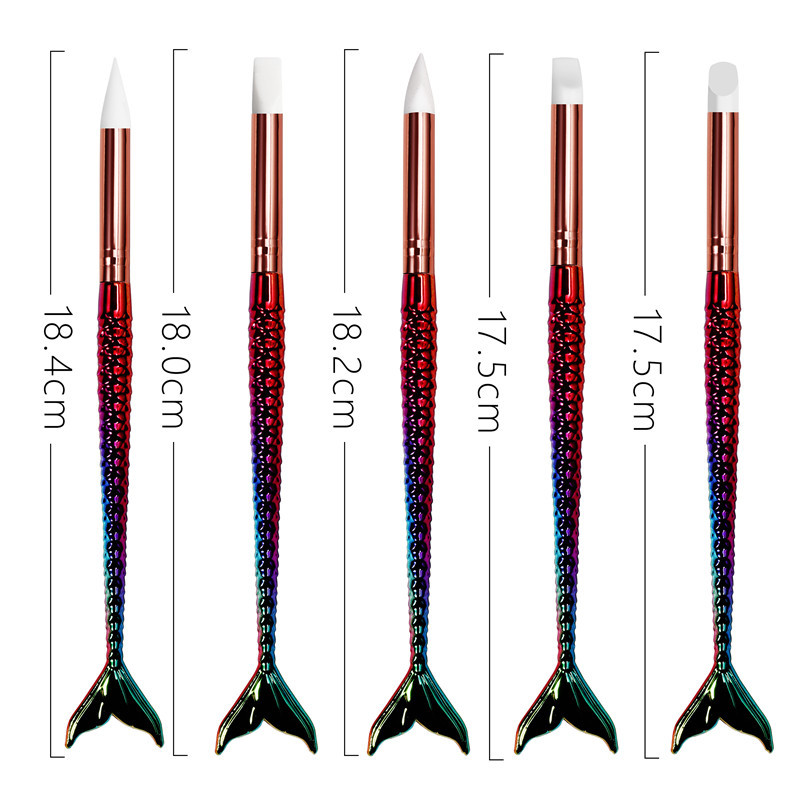 Cruz-frontera especial Sirena Varilla pluma de silicona manicura de silicona pluma de grabado hueco pluma pintada