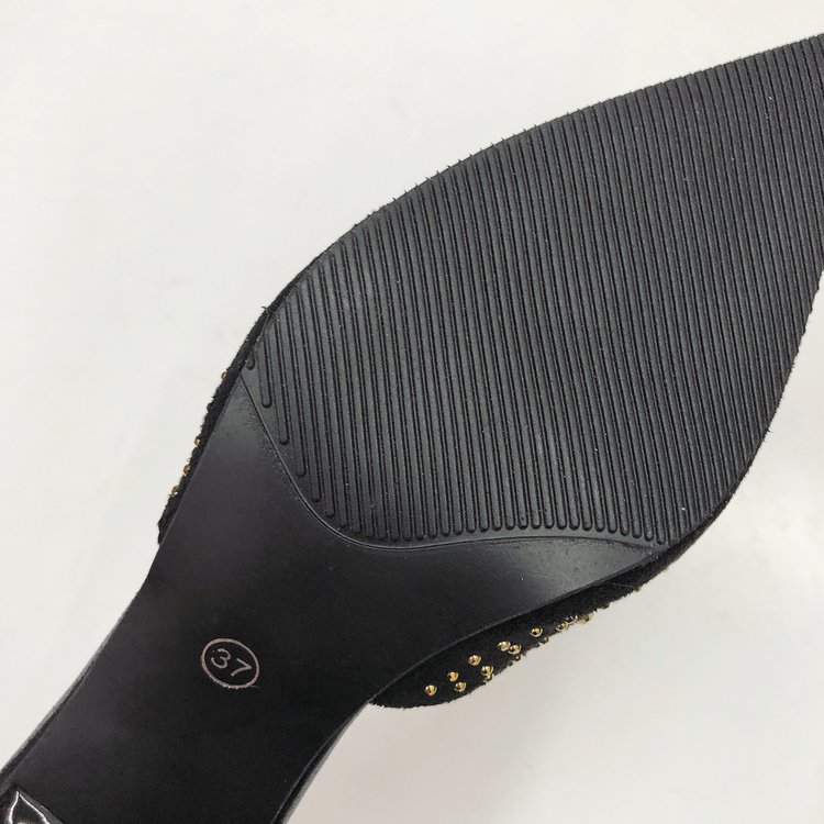 2024 Frühjahr/Sommer, sexy, schmale Absätze, mittlerer Absatz, spitzer Kopf, große Halbanhänger, Pailletten-Sandalen für Damen_voghion.com