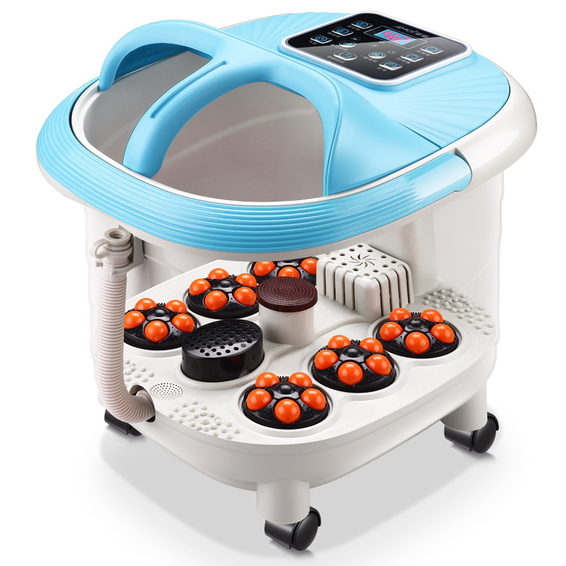 廠家新款足浴盆洗腳按摩全自動加熱腳動滾輪足療足浴器