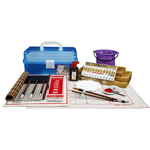Children's Chinese painting paint tool set Marley Chinese painting beginner's book French painting introductory landscape painting set