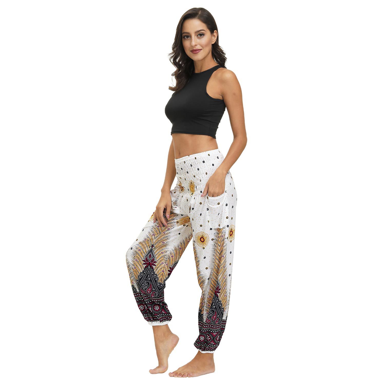 Hot Digital Printing Seaside Loose Belly Dance Ethnic Casual Pants - Pants - Uniqistic.com