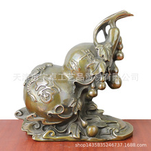 宇卓铜器 纯铜葫芦黄铜葫芦蝙蝠葫芦铜葫芦工艺品摆件