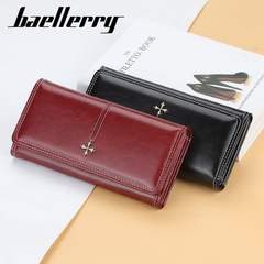 Baellerry Lady Long Wallet Korean Version Large Capacity Zipper Handbag with Glossy Multi-Card Slots Women's Bag Wholesale