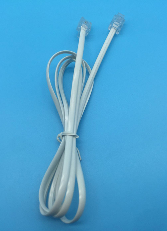 Telephone line indoor multi-specification 6P2C landline telephone line 2-Core 3 m soft belt Crystal Head production factory