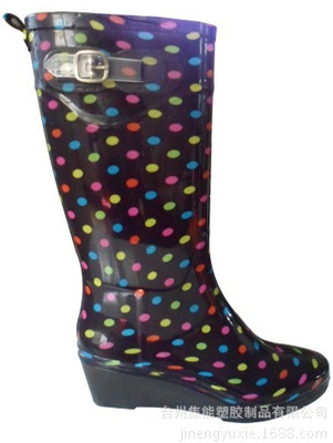 15 new pattern fashion Latest fashion PVC Foreign trade High-heeled With slope crystal Europe and America Japan and South Korea Rain shoes Boots rainboots