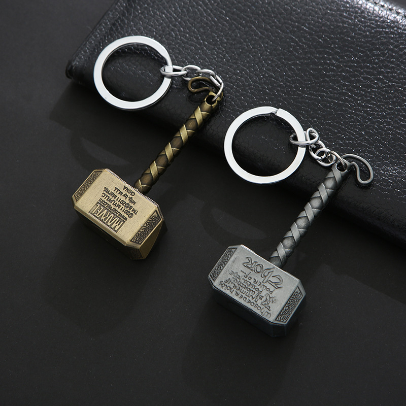 Thor's Hammer Keychain Car Jewelry Pendant Keychain Creative Peripheral Gift Keychain Factory Direct Sale