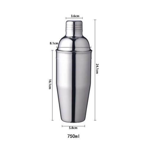 Cross-border new product stainless steel cocktail shaker, milk tea shaker cup, cocktail mixing cup, 750ml cocktail shaker