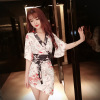 Waist wrapped hip kimono floral dress