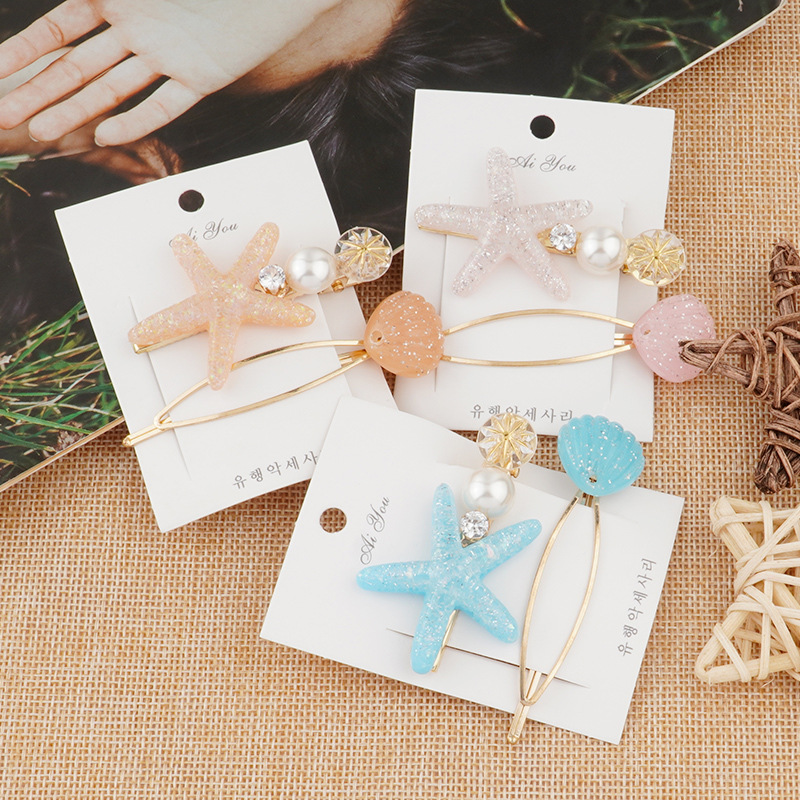 韩版刘海夹简约一字夹合金发卡网红同款2件套气质边夹简约头饰女|ms