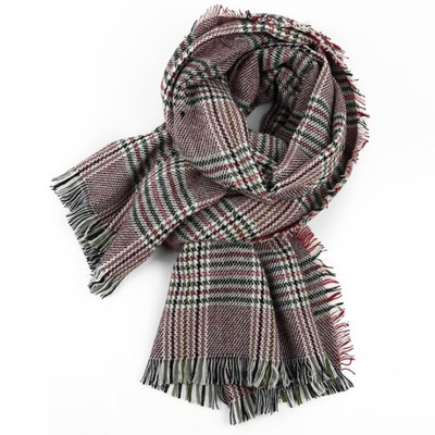 秋冬保暖加厚毛边流苏男女英伦风冬季围巾披肩 格子仿羊绒围巾女|ms