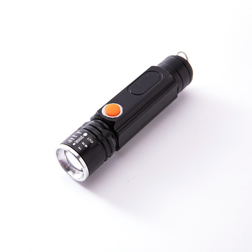 Cross-border LED mini high-intensity flashlight T6 USB charging outdoor home camping portable flashlight wholesale