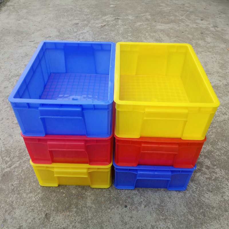 东莞厂家批发3号PE全新料加厚塑料周转箱五金电子厂车间塑胶筐