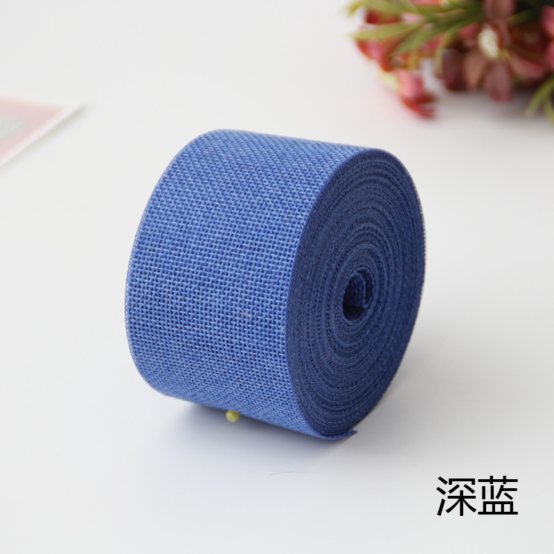 Cinta de lino de imitación DIY decoración de la boda 5CM color poliéster rollo de lino decoración del partido ventas directas de la fábrica