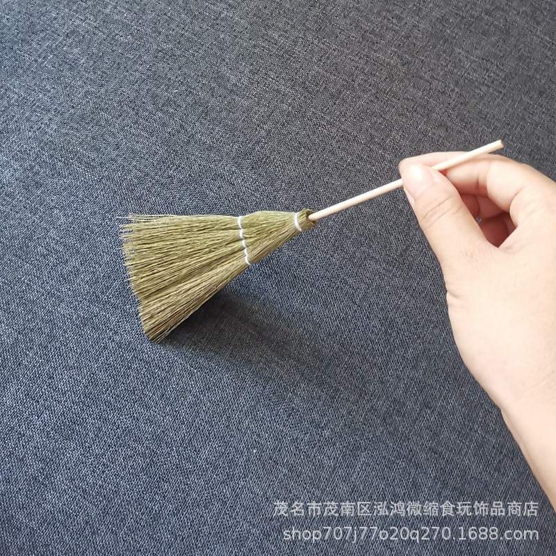 Casa de muñecas accesorios DIY escena modelo miniatura juguete pequeños adornos mini tejida a mano escoba cubo de basura pala