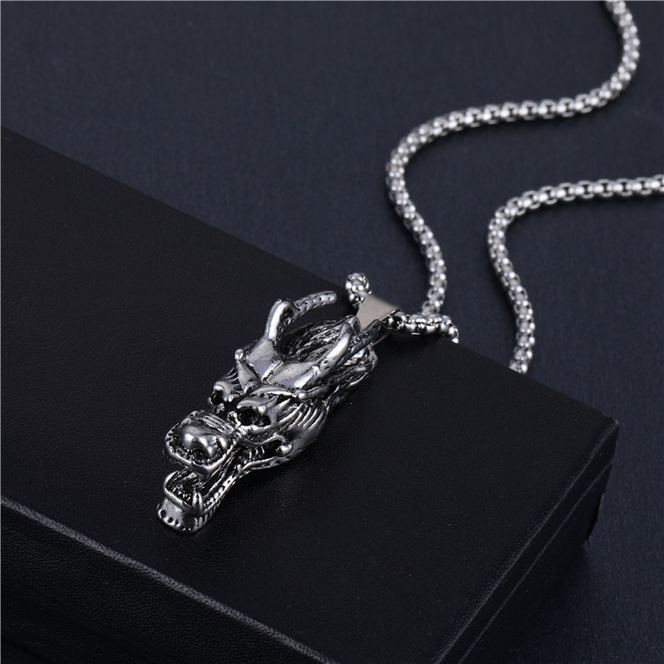 Fashion Pentagram Lion Alloy Titanium Steel Stoving Varnish Pendant Necklace 1 Piece display picture 16