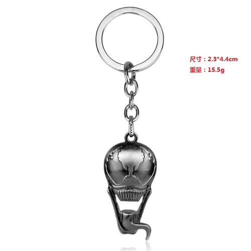 Movie peripheral Venom keychain black Spider-Man alloy car keychain bag pendant wholesale