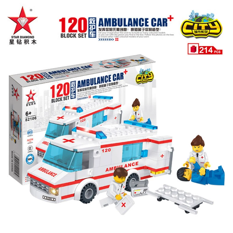 Lego Builder Ambulance Toy Car - Engaging Brain Teaser for Kids, Small Parts, Brand: