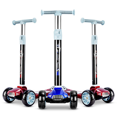 厂家直销新款三轮儿童音乐滑板车折叠升降儿童踏板车闪光轮溜溜车