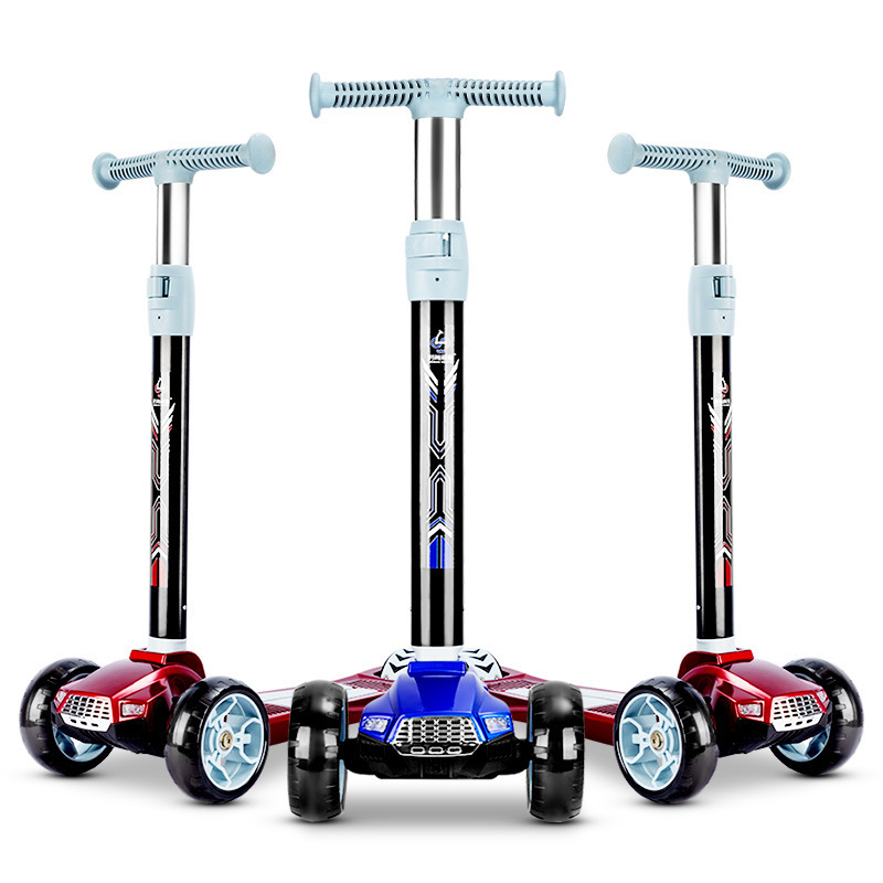 厂家直销新款三轮儿童音乐滑板车折叠升降儿童踏板车闪光轮溜溜车