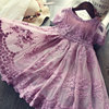 Autumn lace evening dress, mini-skirt, small princess costume, skirt, 2021 collection, suitable for teen, Korean style