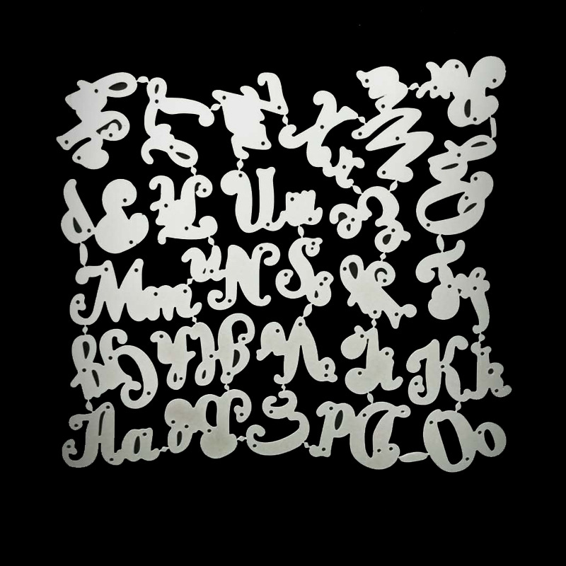 Cutting Dies 金属压花切割刀模diy碳钢儿童益智艺术26个英文字母|ms