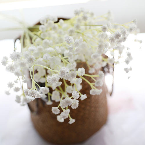 Simulated bouquet soft glue baby's breath DIY bridal bouquet simulated green plant plastic flower pink white decorative flower