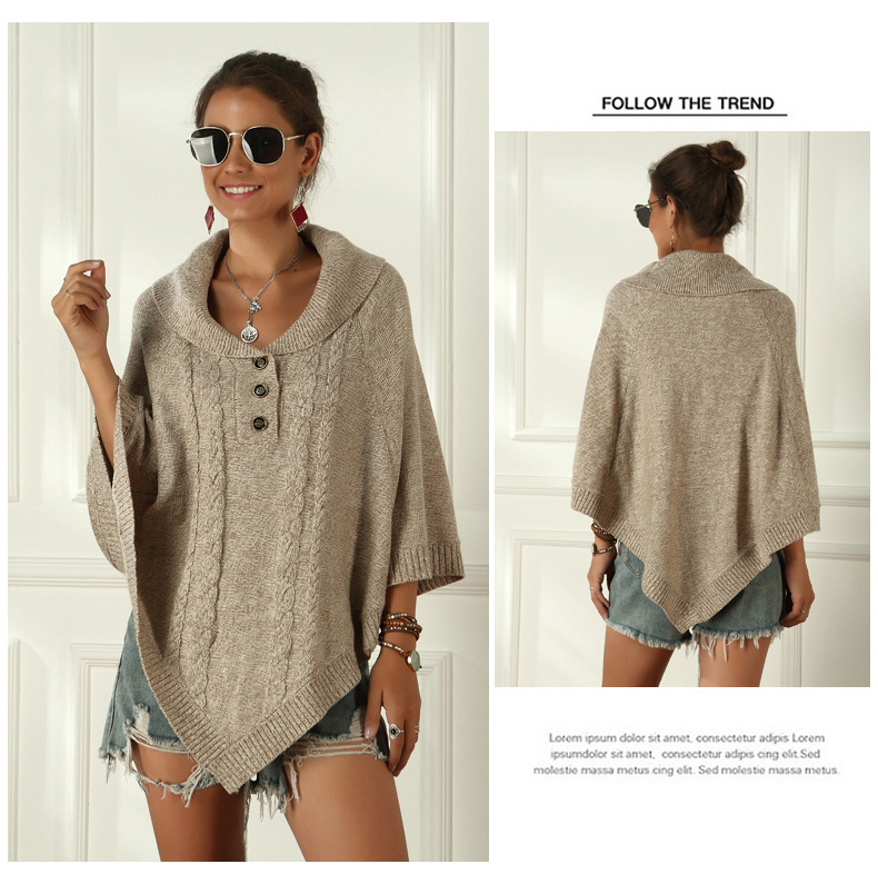 new large size knitted shawl cloak loose sweater  NSYH9723