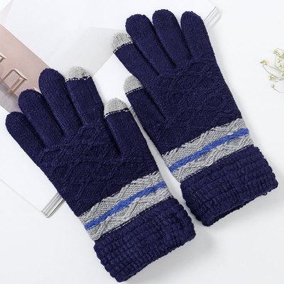 触屏手套针织保暖女冬季提花滑雪手套欧美跨境外贸爆款手套gloves