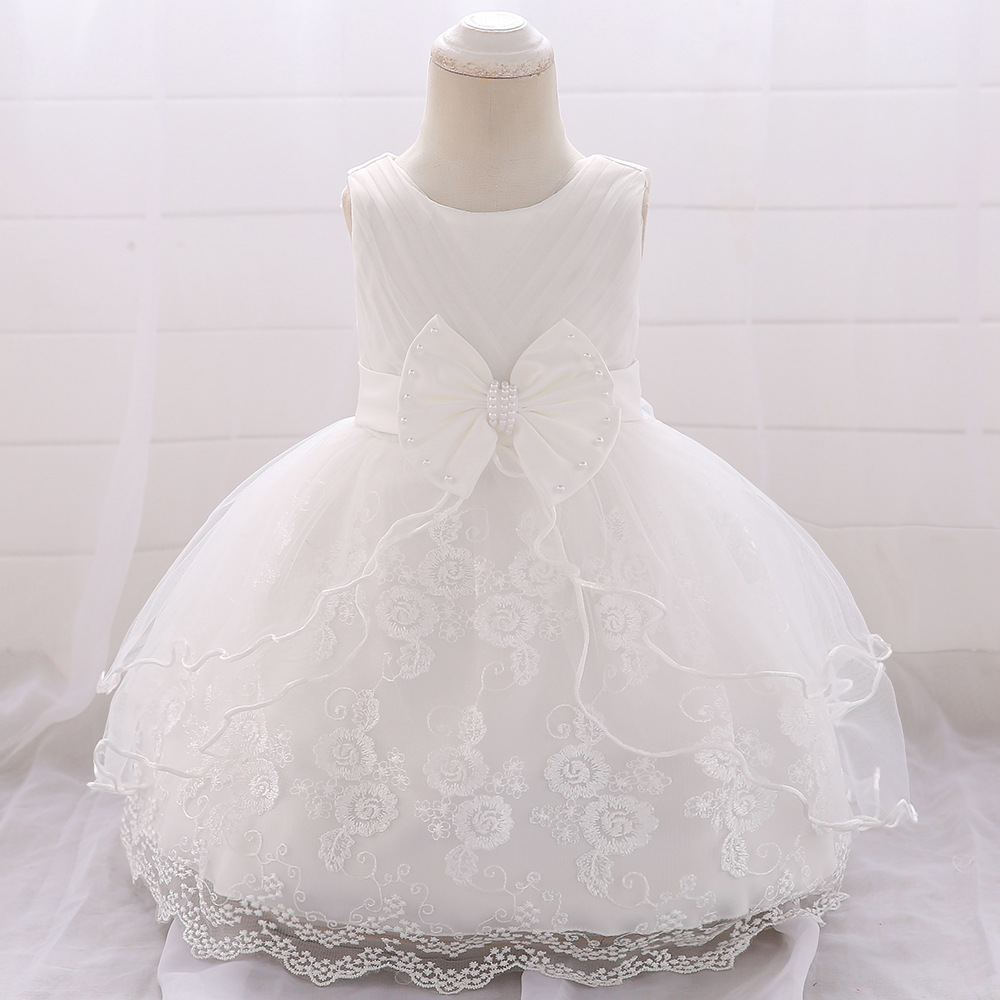 Vestido de princesa floral para niñas pequeñas, estilo nuevo 2026, para bebés de 1 año y niñas de 100 días, ideal para ocasiones transfronterizas.
