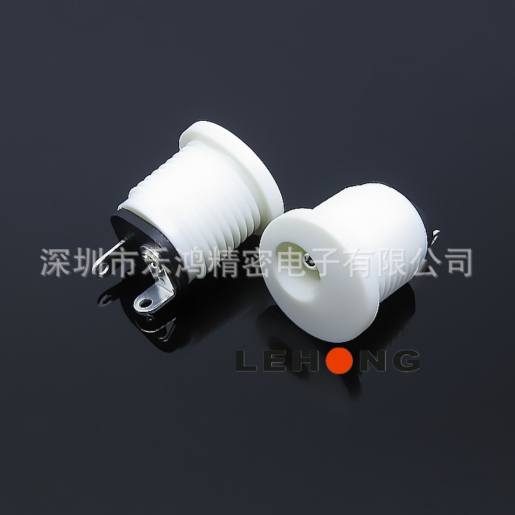 DC-5520-022黑底/象牙白铜耐高温环保/DC电源插座/直流DC插座