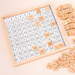 Beech 1-100 number continuous board Montelissot teaching aids children's educational toys Montessori early education mathematics teaching materials