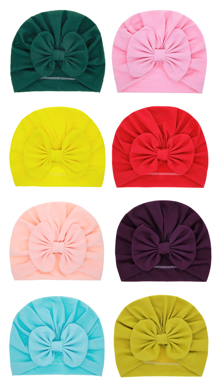 Children's Solid Color Hats Bowknot Caps Solid Color Tire Caps Wholesale Nihaojewelry display picture 3