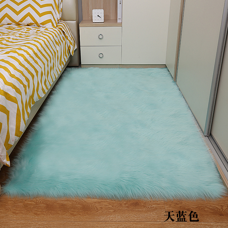 白色长毛绒地毯澳洲仿羊地毯客厅地毯橱窗背景飘窗垫厂家批发