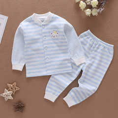 Spring and Autumn Infant Children's Baby Newborn Clothes Pure Cotton A Boneless Autumn Clothes Autumn Pants Cardigan Children's Clothing Underwear Set 1