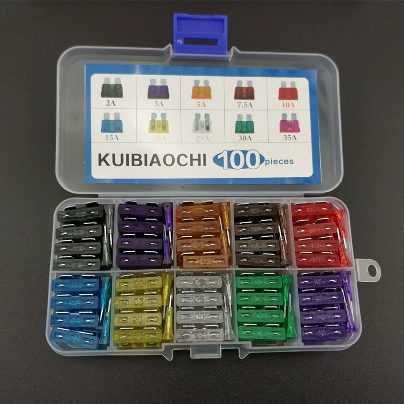 Средний автомобильный предохранитель 2A 3A 5A 7.5A 10A 15A 20A 25A 30A 35A 10 по каждому
