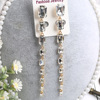 Crystal earings, extra-long earrings, fashionable chain, accessory, European style, wholesale