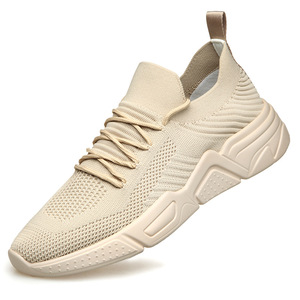 夏季新款男鞋男士透气运动鞋内增高单鞋飞织休闲鞋厂家一件代发