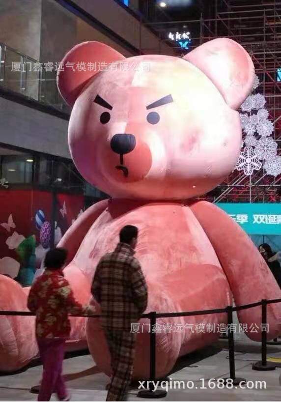 充气毛绒卡通定制充气活动卡通长毛绒卡通网红打卡户外行走卡通