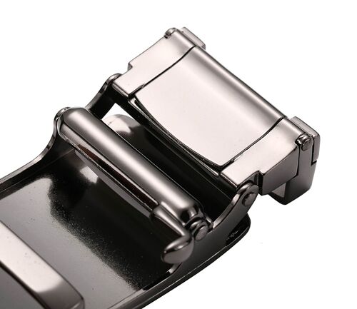 Men's leather belt buckle with no holes and no teeth alloy waist head buckle with no teeth automatic buckle 3.8 heads top grain leather 
