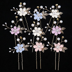 New bride head accessory flower pearl U-shaped hair pin wedding bride accessories hot-selling head accessory direct factory wholesale
