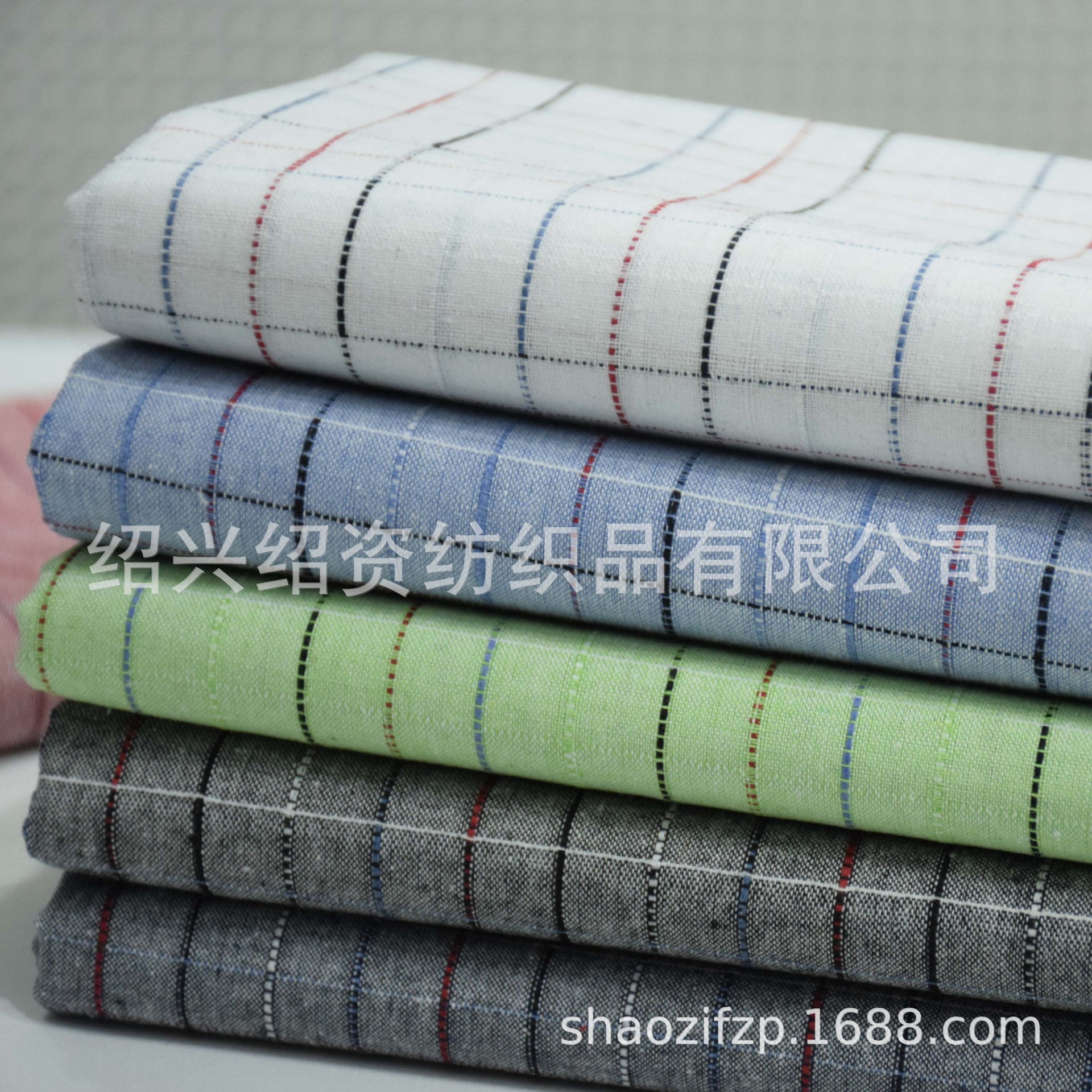 工厂直销涤棉色织格子面料春夏 衬衣裤子休闲外套鞋帽箱包面料