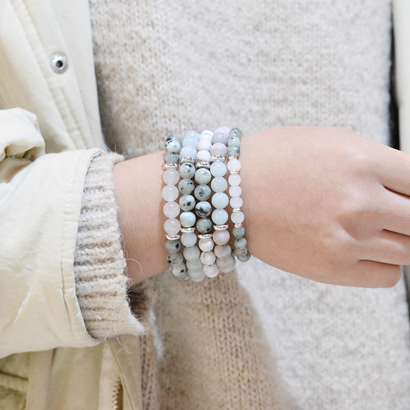 Ethnic Style Marble Natural Stone Moonstone Bracelets display picture 4