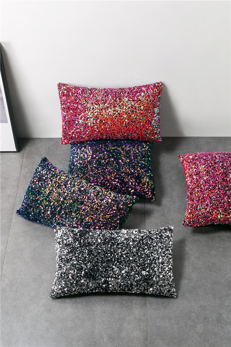 Housse de coussin décorative pour canapé, motif floral, broderie colorée, couleur unie, style nordique_voghion.com