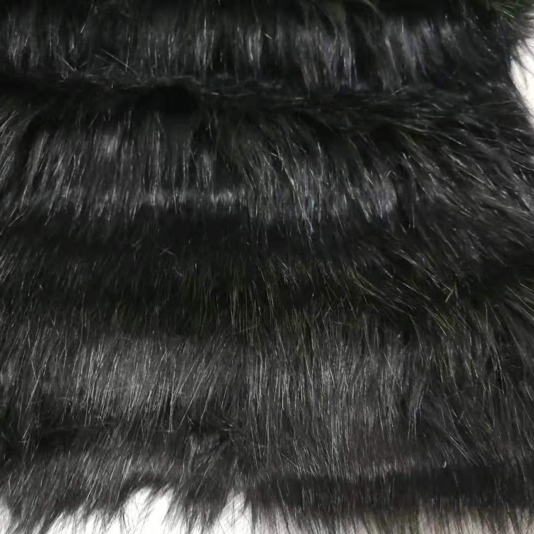 厂家现货大毛皮貉子毛素色黑色仿皮草女装毛领面料帽毛领子优惠新