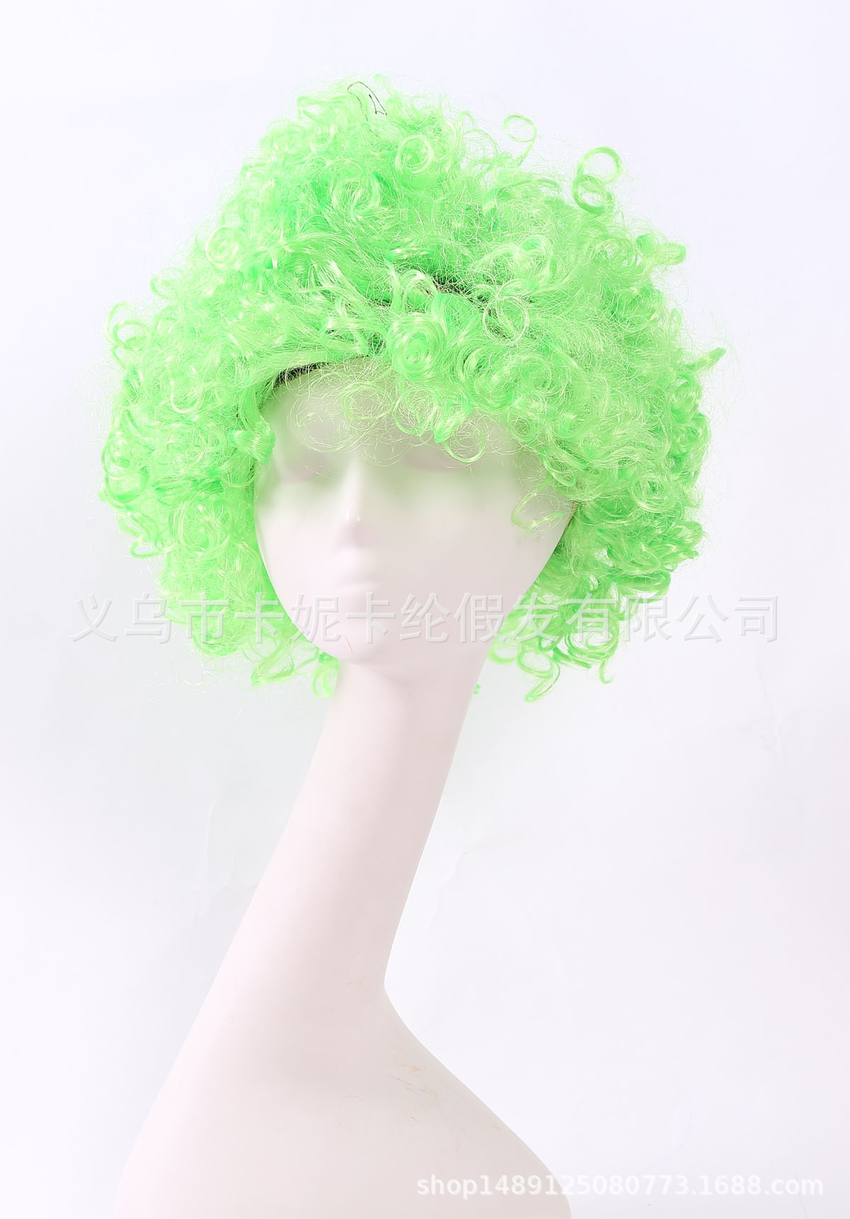 Nuevo estilo de cabello azul-verde popular europeo y americano rizado