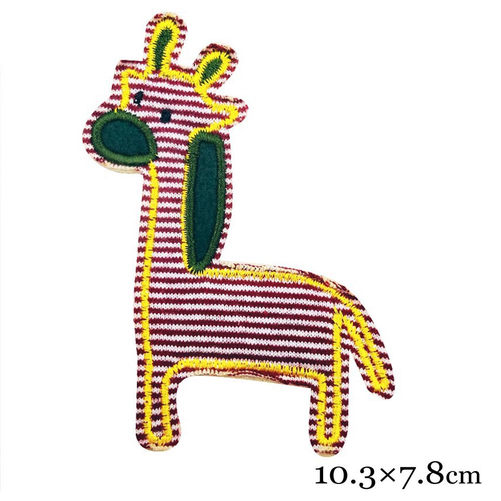 间色棉布贴布绣 长颈鹿绣花章标 刺绣布贴 婴儿小孩服装辅料厂家