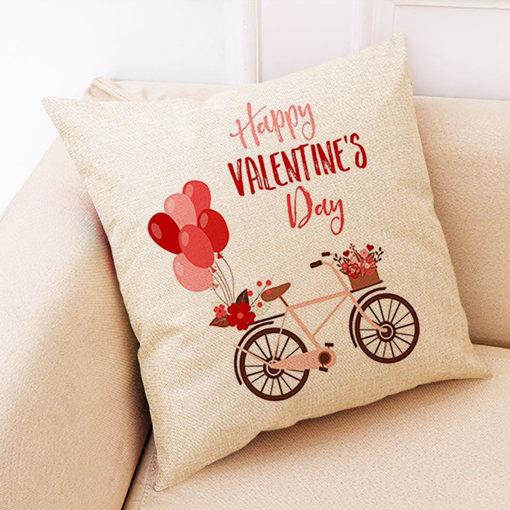 亚马逊 eBay 新式浪漫情人节棉麻抱枕套 汽车抱枕 办公室午睡抱枕